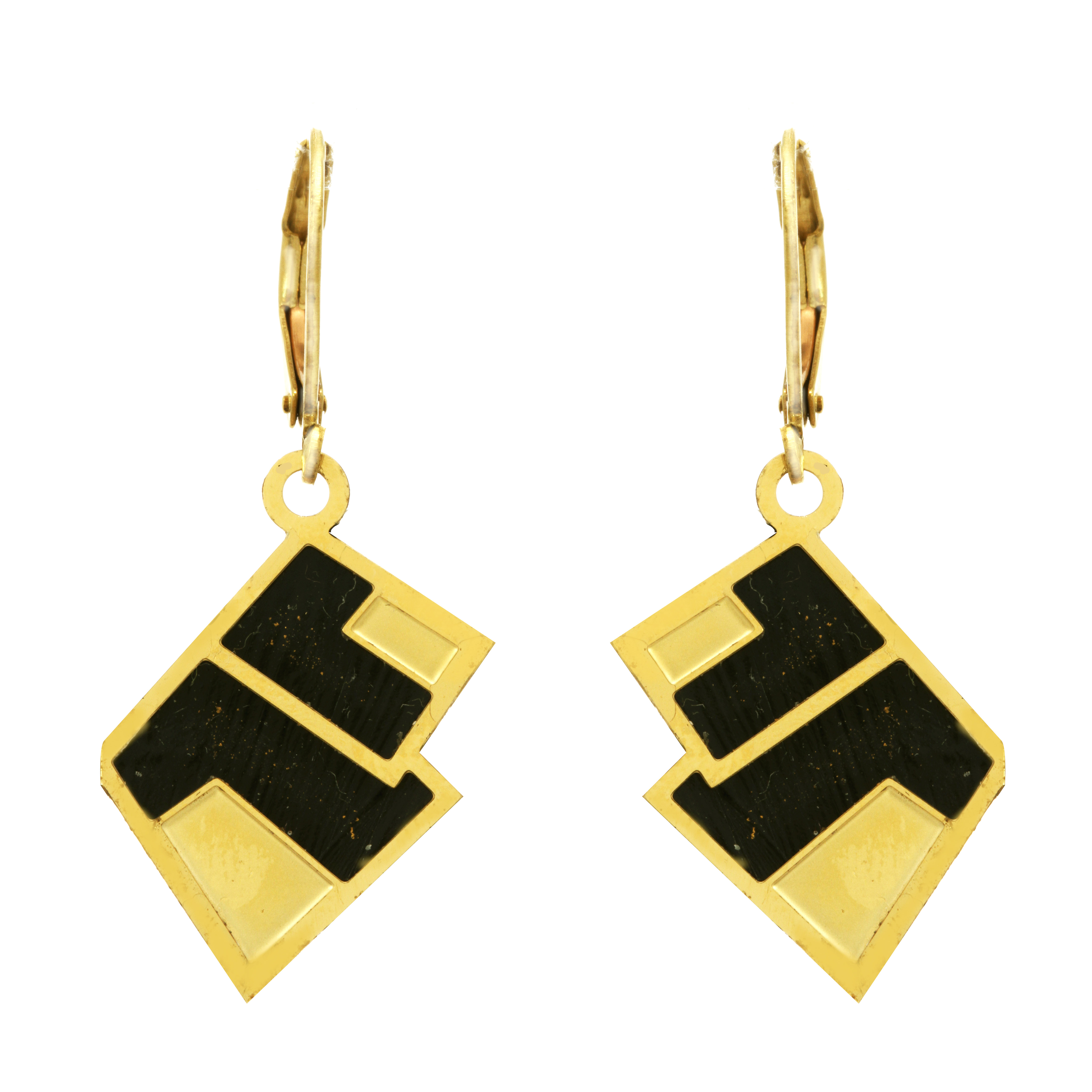 Geometric Leverback Earrings